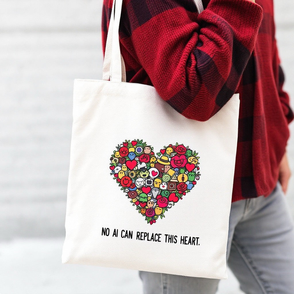 No AI Can Replace This Heart - Tote Bag